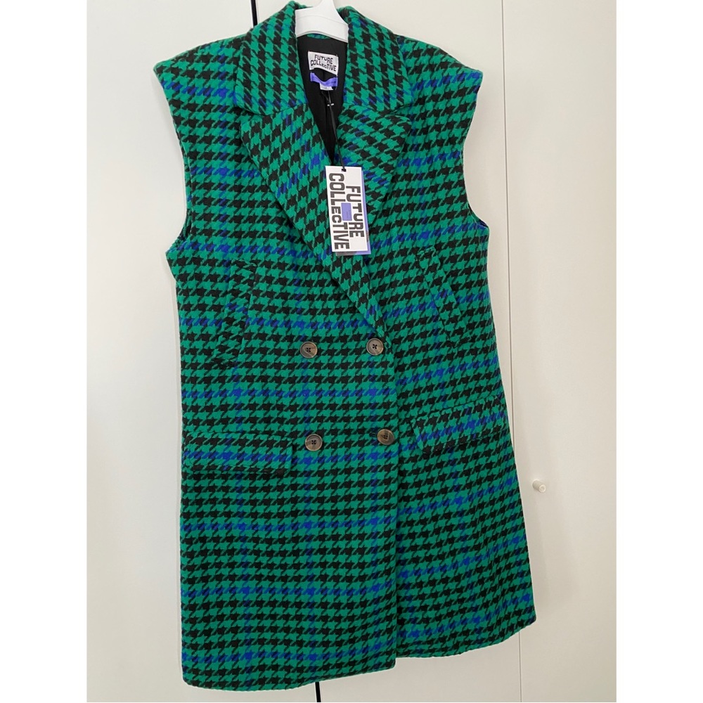Target Future Collective by Kahlana Barfield Brown Long Sleeveless Coat Vest M